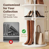 Homall 7-Tier 360° Rotating Shoe Rack, 23.6" Dia, 64.5" H, Holds 35 Pairs, Tall Boots & Handbag Storage