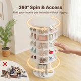 Homall 7-Tier 360° Rotating Shoe Rack, 23.6" Dia, 64.5" H, Holds 35 Pairs, Tall Boots & Handbag Storage