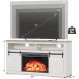 Homall Adjustable Television Stands, Fiberboard White, 59.00 x 15.70 x 32.00 Inches, 136.28 lb