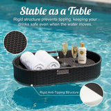 Homall 40×30×7in Rattan Floating Pool Tray Wicker Serving Tray for Food Drinks Floats for Spas Pool Parties