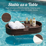 Homall 40×30×7in Rattan Floating Pool Tray Wicker Serving Tray for Food Drinks Floats for Spas Pool Parties
