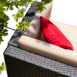 Homall 2 Pieces Patio Loveseat Outdoor Sectional Sofa Patio Conversation Set for Small Area, Beige