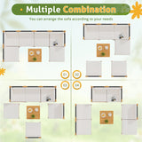 Homall  Acacia Patio Conversation Set Wood Sectional Set Outdoor Furniture Set with Cushions, White