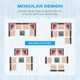 Homall 7 Pieces Patio Conversation Set Outdoor Sectional Sofa Set PE Rattan,
