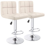 Homall Set of 2 Adjustable Swivel Armless Bar Stools with PU Leather