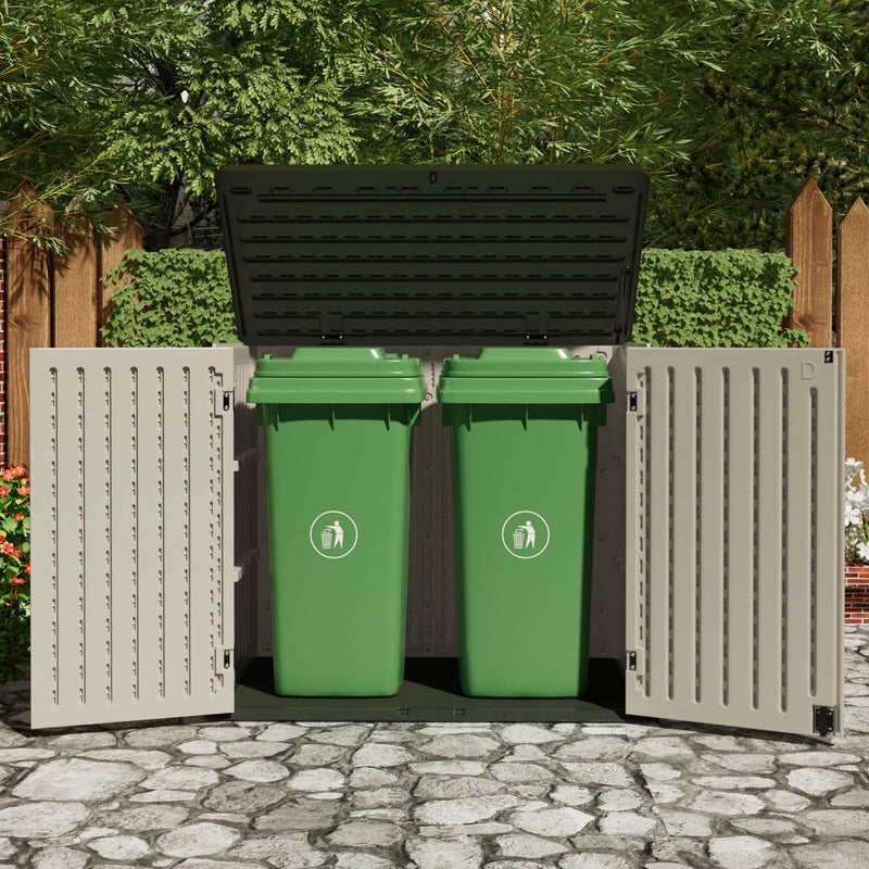 Homall 260 Gallon Outdoor Storage Deck Box HDPE Plastic Trash Cans