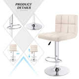 Homall Set of 2 Adjustable Swivel Armless Bar Stools with PU Leather