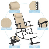 Homall Zero Rocking Gravity Chair with Headrest Pillow Folding Recliner Foldable Lounge Chair for Poolside, Lawn and Patio