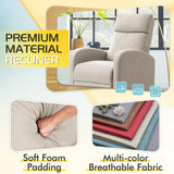 Homall Fabric Recliner Chair Adjustable Modern Home Theater Seating Single Recliner Sofa Living Room Armrest Chair With Thick Cushion