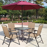 Lacoo Patio Folding Chair Deck Sling Back Chair Camping Garden Pool Beach Using Chairs Space Saving Set of 2