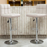 Homall Set of 2 Adjustable Swivel Armless Bar Stools with PU Leather