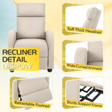 Homall Fabric Recliner Chair Adjustable Modern Home Theater Seating Single Recliner Sofa Living Room Armrest Chair With Thick Cushion