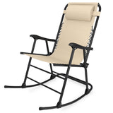 Homall Zero Rocking Gravity Chair with Headrest Pillow Folding Recliner Foldable Lounge Chair for Poolside, Lawn and Patio