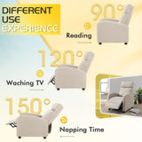 Homall Fabric Recliner Chair Adjustable Modern Home Theater Seating Single Recliner Sofa Living Room Armrest Chair With Thick Cushion