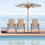 Lacoo Patio Folding Chair Deck Sling Back Chair Camping Garden Pool Beach Using Chairs Space Saving Set of 2