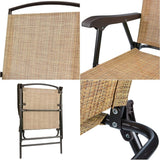 Lacoo Patio Folding Chair Deck Sling Back Chair Camping Garden Pool Beach Using Chairs Space Saving Set of 2
