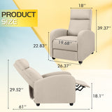 Homall Fabric Recliner Chair Adjustable Modern Home Theater Seating Single Recliner Sofa Living Room Armrest Chair With Thick Cushion