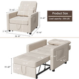 Homall Sleeper Sofa Chair Bed 3 in 1 Convertible Bed Chair Adjustable Sleeper Chair Pullout Sofa Bed