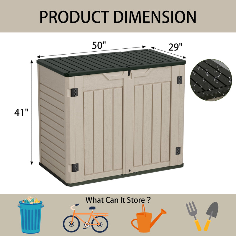 Homall 260 Gallon Outdoor Storage Deck Box HDPE Plastic Trash Cans