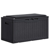 Homall 100-Gallon Outdoor Resin Deck Box for All-Weather Use Lockable Waterproof Storage Solution with Cushion Storage