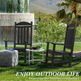 Lacoo Adirondack Rocking Chair All Weather Resistant Resin Outdoor Patio Rocking Chair