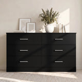 Homall 6 Drawer White Double Dresser, Wood Chest of Drawers with Metal Handles for Clothes Storage, Storage Cabinet for Living Room, Closet and Bedroom