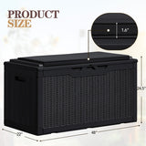 Homall 100-Gallon Outdoor Resin Deck Box for All-Weather Use Lockable Waterproof Storage Solution with Cushion Storage