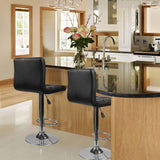 Homall Set of 2 Adjustable Swivel Armless Bar Stools with PU Leather