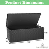 Homall 70 Gallon Rattan Wicker Large Storage Bench Deck Box Outdoor Indoor Waterproof Storage Box with Wood Bench Surface for Patio Furniture Cushions, Toys, Garden and Pool Tools