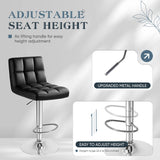 Homall White Adjustable Armless Swivel Bar Stools with PU Leather, Set of