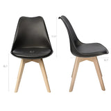 Homall Dining Chair Modern Style DSW Upholstered Dining Chair Indoor Kitchen Dining Living Room Side Chairs with Classic Shell and Beech Wood Legs Set of 4