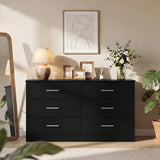 Homall 6 Drawer White Double Dresser, Wood Chest of Drawers with Metal Handles for Clothes Storage, Storage Cabinet for Living Room, Closet and Bedroom