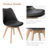 Homall Dining Chair Modern Style DSW Upholstered Dining Chair Indoor Kitchen Dining Living Room Side Chairs with Classic Shell and Beech Wood Legs Set of 4