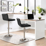 Homall White Adjustable Armless Swivel Bar Stools with PU Leather, Set of