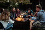 Homall 32" Patio Square Fire Pit Table for Patio Backyard BBQ, Ice Storage with Mesh Lid, Poker and Cover
