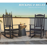 Lacoo Adirondack Rocking Chair All Weather Resistant Resin Outdoor Patio Rocking Chair