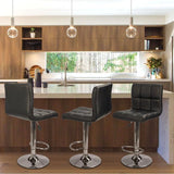 Homall Set of 2 Adjustable Swivel Armless Bar Stools with PU Leather