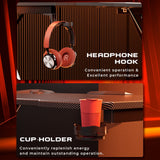 Homall 44" X 23.6" Gaming Desk Z Shape Office Computer Desk Carbon Fiber Desktop with Headphone Hook