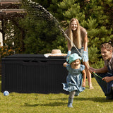 Homall 100-Gallon Outdoor Resin Deck Box for All-Weather Use Lockable Waterproof Storage Solution with Cushion Storage