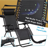 Homall Zero Gravity Chair Outdoor Folding Recliner Lounge Chair with Attachable Sunshade Canopy and Holder