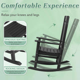 Lacoo Adirondack Rocking Chair All Weather Resistant Resin Outdoor Patio Rocking Chair