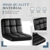 Homall White Adjustable Armless Swivel Bar Stools with PU Leather, Set of