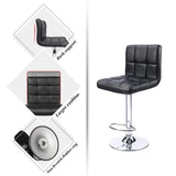 Homall Set of 2 Adjustable Swivel Armless Bar Stools with PU Leather