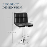 Homall White Adjustable Armless Swivel Bar Stools with PU Leather, Set of