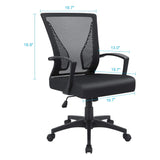Homall Mid-Back Office Desk Chair Ergonomic Mesh Task Chair with Lumbar Support