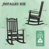 Lacoo Adirondack Rocking Chair All Weather Resistant Resin Outdoor Patio Rocking Chair