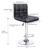 Homall Set of 2 Adjustable Swivel Armless Bar Stools with PU Leather