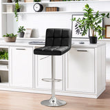 Homall White Adjustable Armless Swivel Bar Stools with PU Leather, Set of