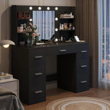 Homall Vanity Desk Set with Mirror, Drawers, and USB Power Outlet Makeup Vanity with Adjustable Lights in 3 Modes