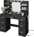 Homall Vanity Desk Set with Mirror, Drawers, and USB Power Outlet Makeup Vanity with Adjustable Lights in 3 Modes